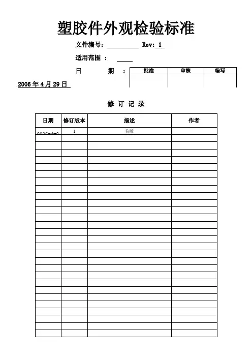 塑胶件外观检验标准
