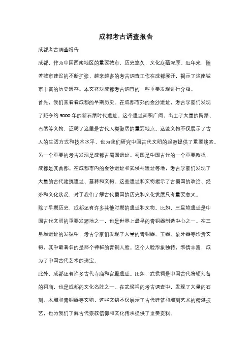 成都考古调查报告