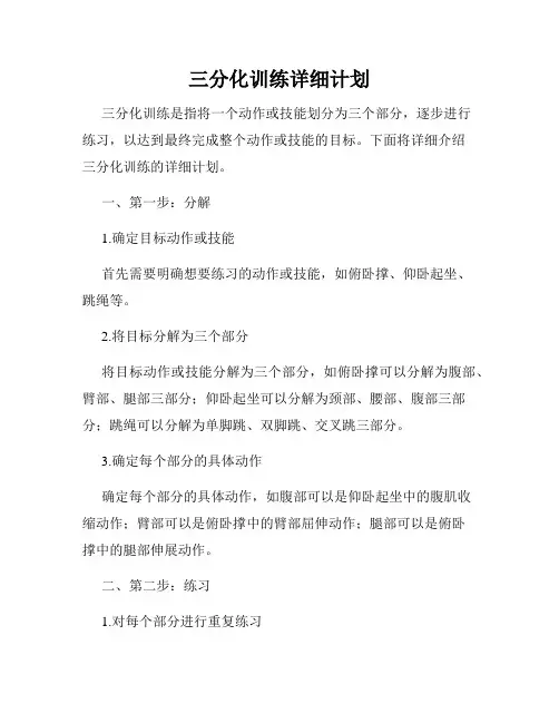 三分化训练详细计划