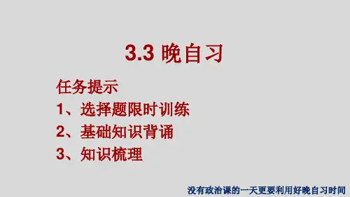 3.3政治学科晚自习课时训练