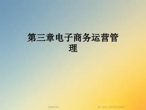 第三章电子商务运营管理
