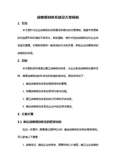 战略规划体系建设方案模板
