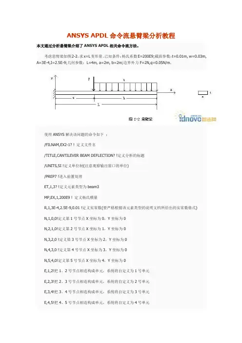ANSYS_APDL命令流悬臂梁分析教程.doc