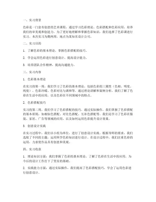 色彩课实习报告