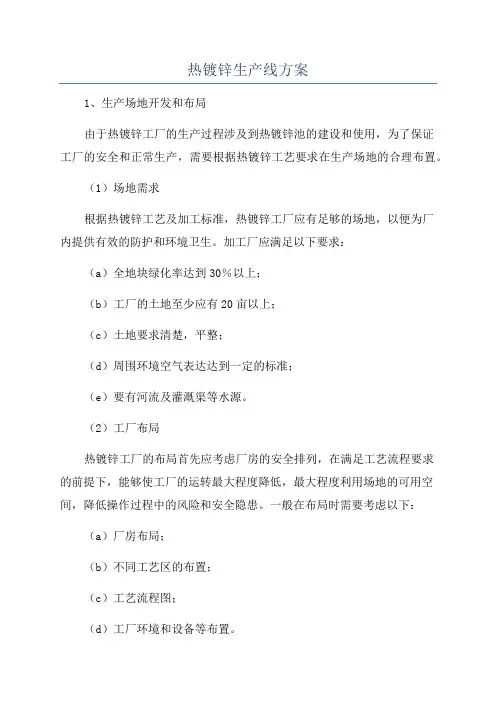 热镀锌生产线方案