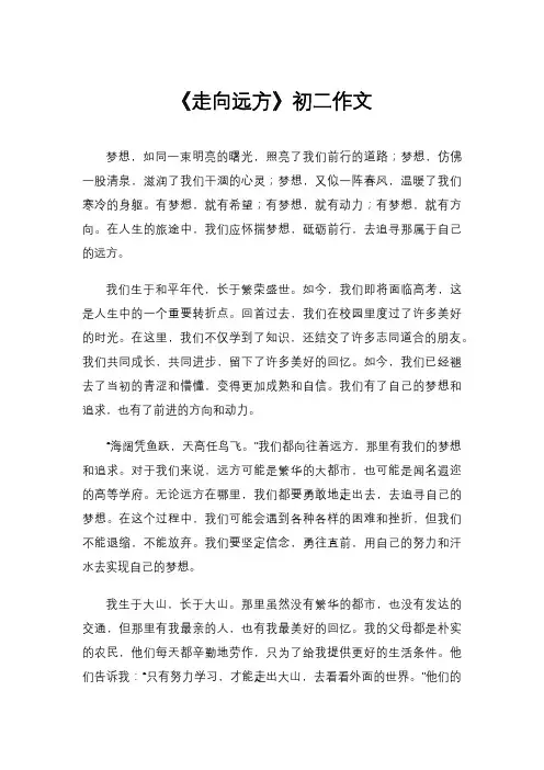 《走向远方》初二作文