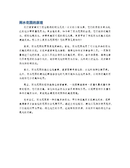 雨水花园的原理