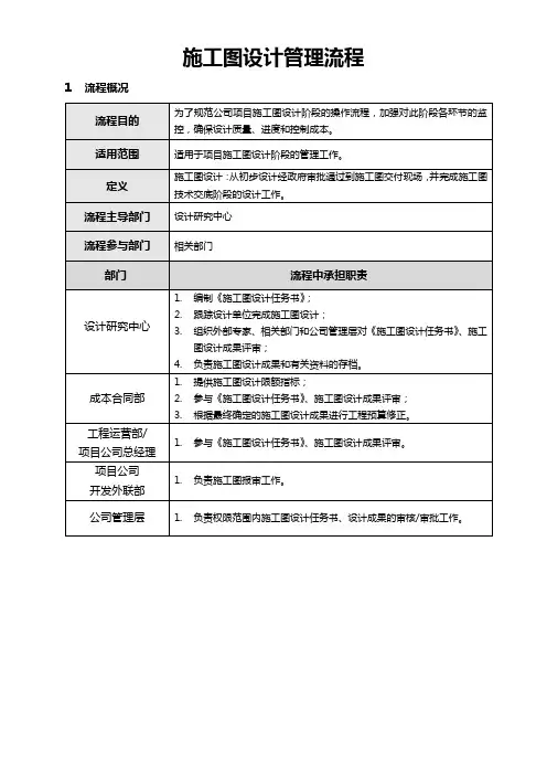 施工图设计管理流程