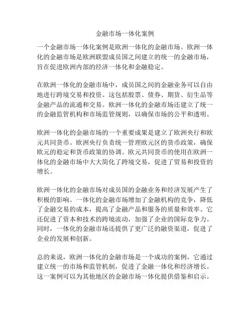 金融市场一体化案例