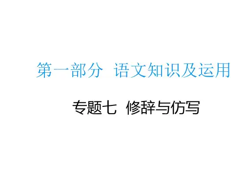 中考语文总复习专题课件：专题七修辞与仿写(共17张PPT)