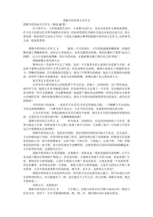 我眼中的风雨人生作文