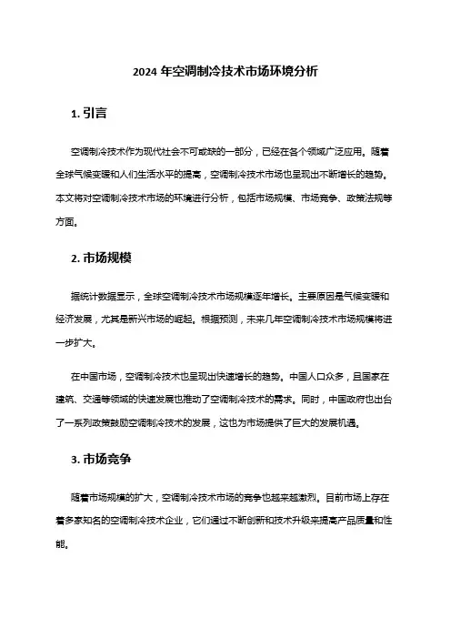 2024年空调制冷技术市场环境分析