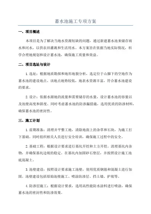 蓄水池施工专项方案