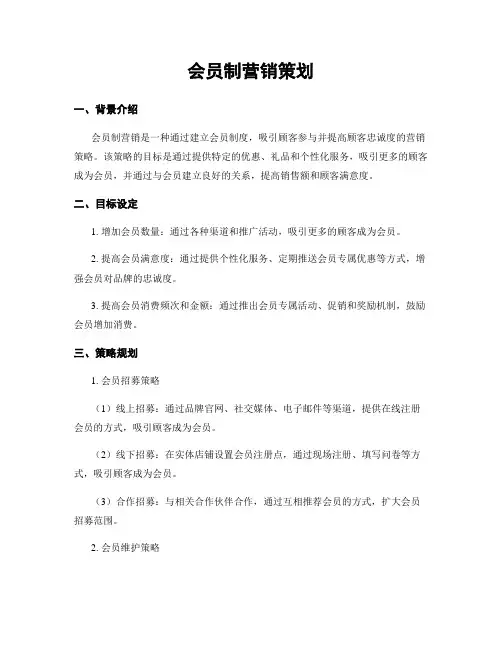 会员制营销策划