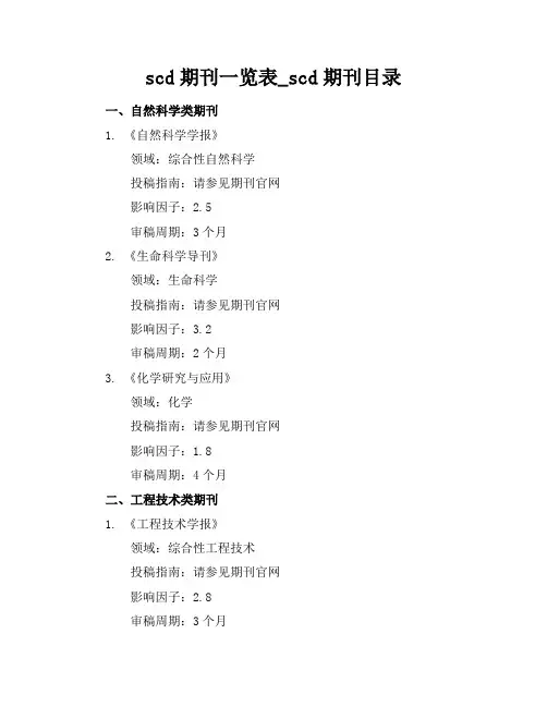 scd期刊一览表_scd期刊目录
