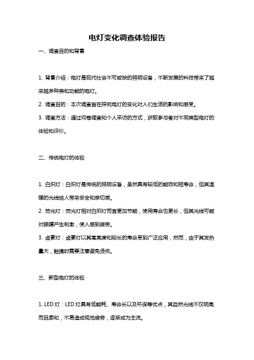电灯变化调查体验报告