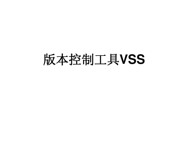 VSS6.0的使用说明