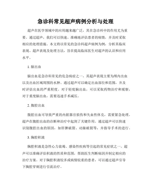 急诊科常见超声病例分析与处理