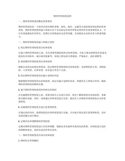 物料管理制度流程