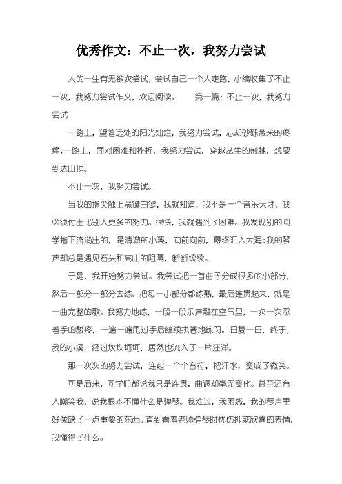 优秀作文：不止一次,我努力尝试