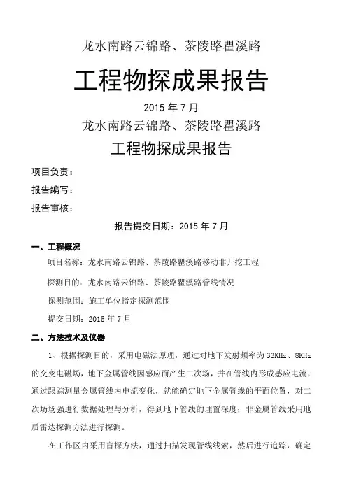物探报告模版