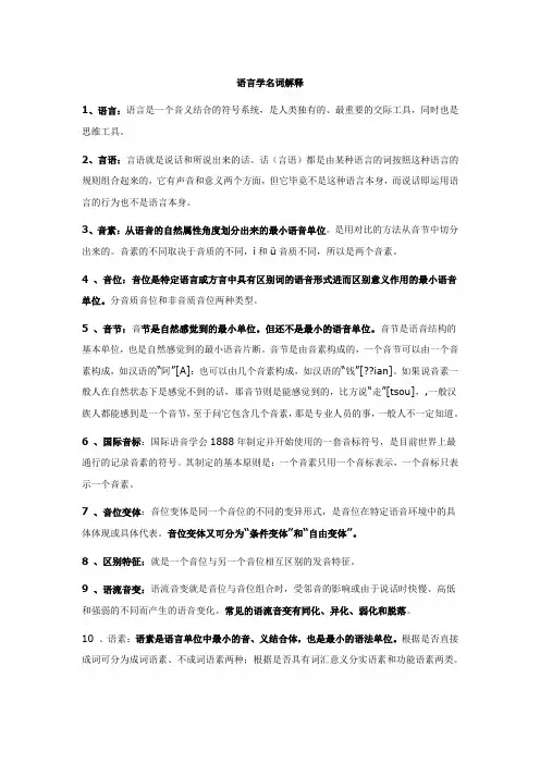 语言学名词解释