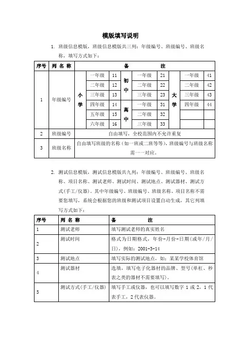 表格填写说明