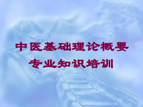 中医基础理论概要专业知识培训培训课件