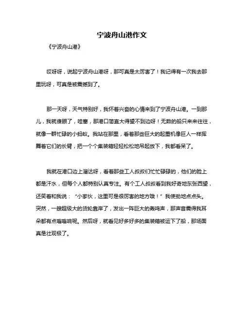 宁波舟山港作文