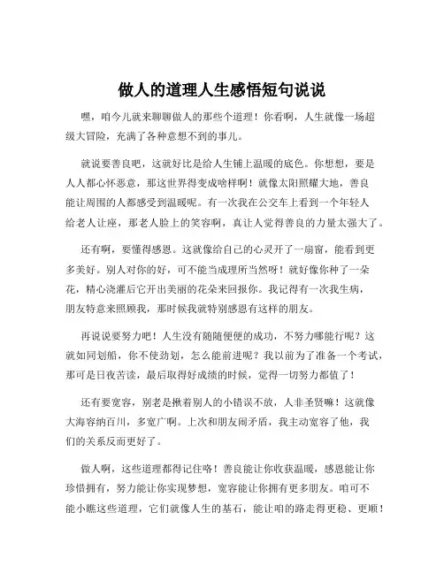 做人的道理人生感悟短句说说