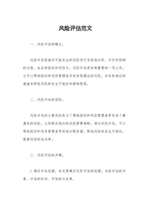风险评估范文