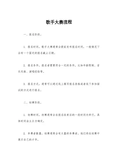 歌手大赛流程