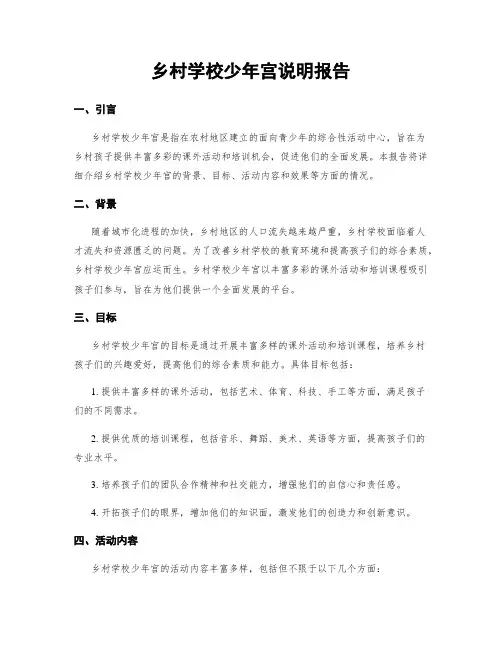 乡村学校少年宫说明报告