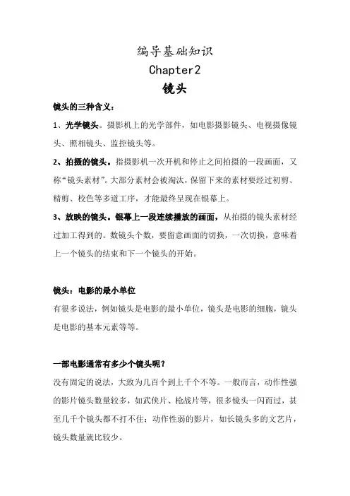 基础知识2：镜头