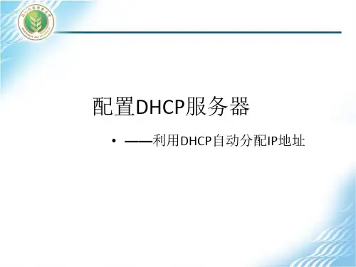 windows 下的DHCP服务配置