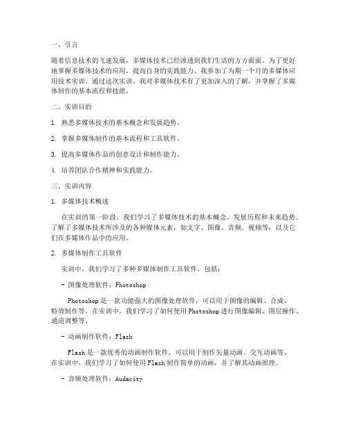 多媒体应用技术实训报告