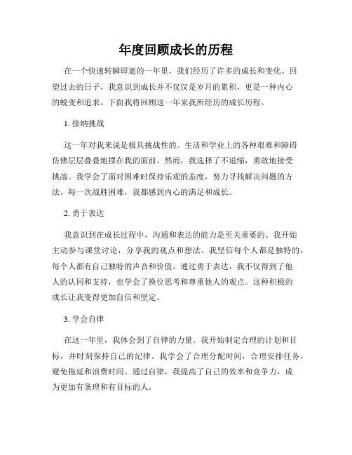 年度回顾成长的历程