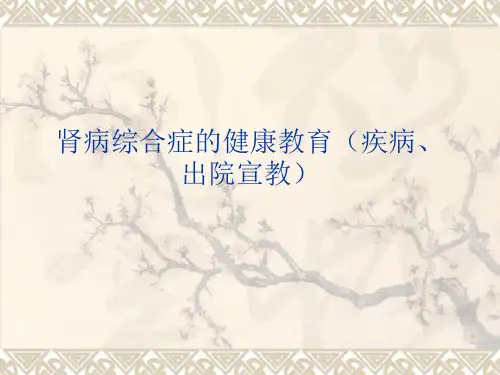 肾病综合症的健康教育(疾病、出院宣教)