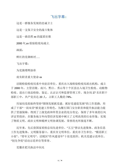 党建宣传片脚本