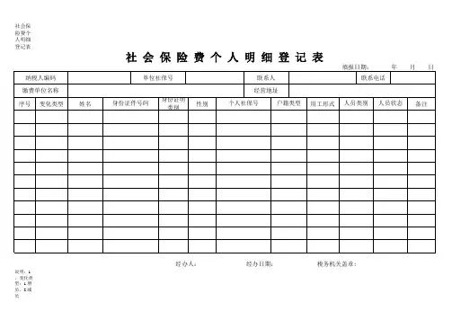 社会保险费人个明细登记表