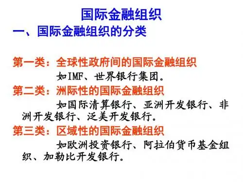 国际金融组织