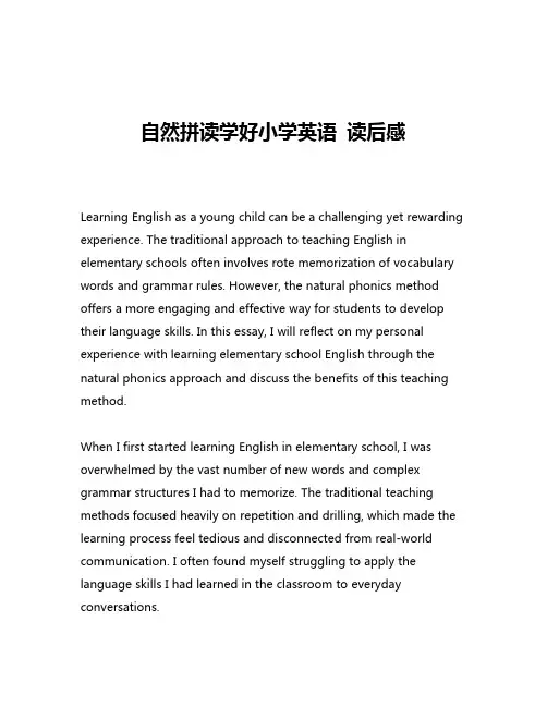自然拼读学好小学英语 读后感