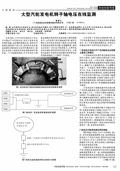 大型汽轮发电机转子轴电压在线监测