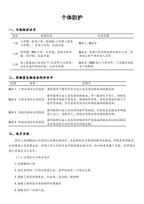 医疗医务人员个人职业防护标准规范