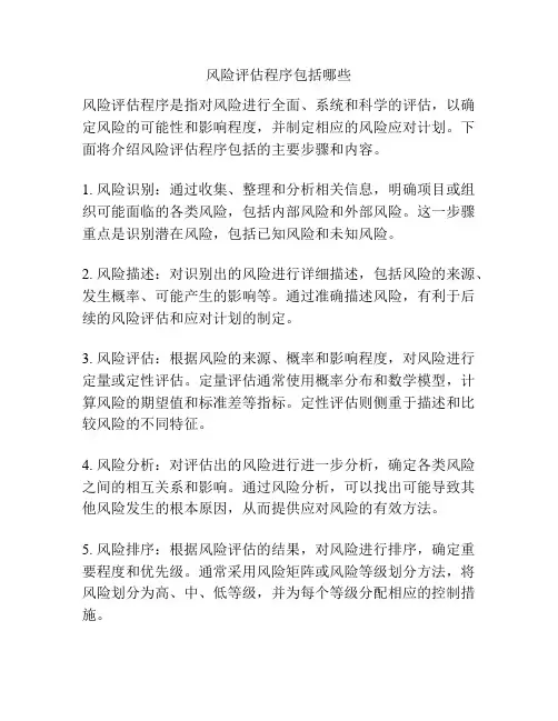 风险评估程序包括哪些
