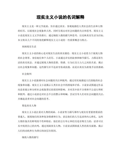 现实主义小说的名词解释