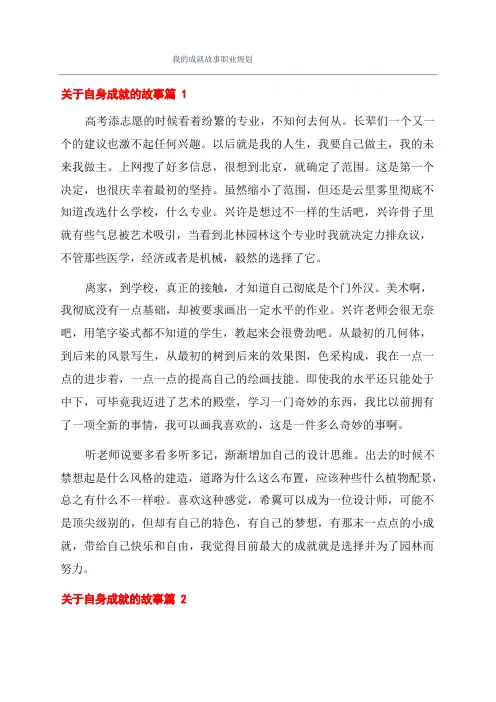 我的成就故事职业规划