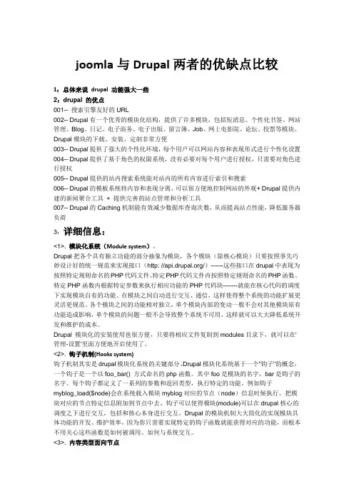 joomla与Drupal两者的优缺点比较
