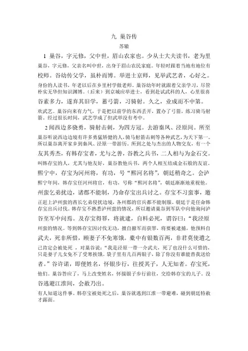 巢谷传
