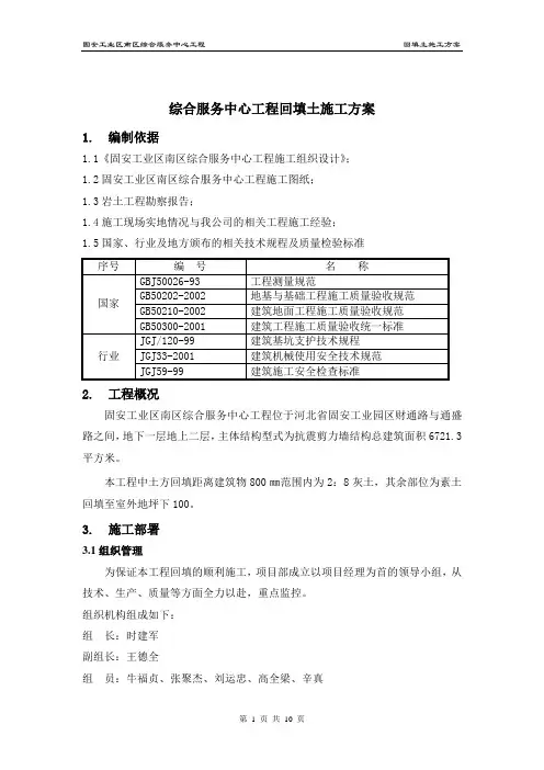 回填土施工方案